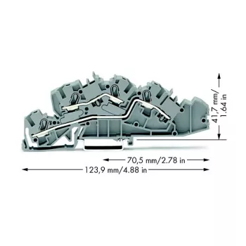 WAGO 2005-7642 läpivientiliitin, 4 mm², 32 A, 400 V, harmaa, CAGE CLAMP