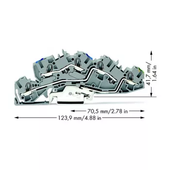 WAGO 2005-7646 läpivientiliitin, 3-johdin, 400V, 24A, 2,5mm², harmaa