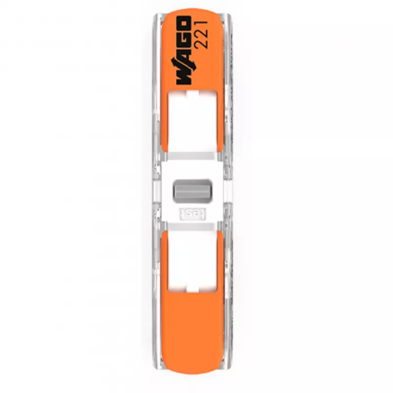WAGO 221-2401 Inline-jatkoliitin, 2-johdin, 0,2-4 mm², 600 kpl, läpinäkyvä/oranssi