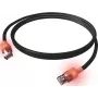 EasyLan DualBoot LED -verkkokaapeli RJ45 S/FTP Cat.6A (Class EA) SaCon-liittimellä LSOH musta 7,5 m