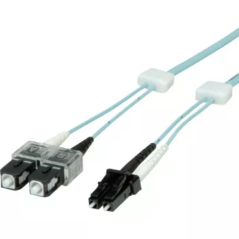 EasyLan kuitukaapeli SC Duplex - LC Duplex monimuotokaapeli OM3 2 m aqua