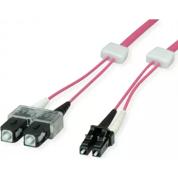 EasyLan FO LED -kuitukaapeli Premium, Duplex - LC monimuoto (M) - SC monimuoto (M) - 3 m - kuitu - Duplex - 50/125 µm - OM4 - Heather Violet (RAL 4003)