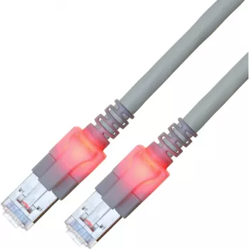 EasyLan Cat.6 Class E S/FTP LSOH harmaa -verkkokaapeli 20 m - DualBoot LED -verkkokaapeli RJ45 S/FTP