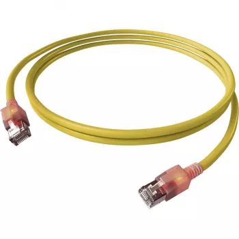 EasyLan DualBoot LED -liitäntäkaapeli RJ45 S/FTP Cat.6A (Class EA) saCon-liittimellä - LSOH - keltainen