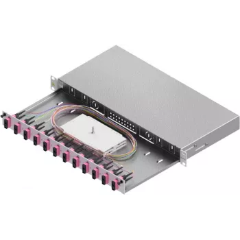 ZVK Easylan LWL -jatkoskotelo Basic 1U 12x SC-Duplex OM4 laatikko musta