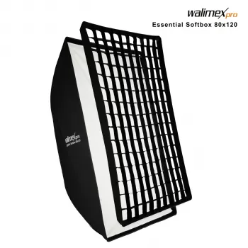 Walimex Pro pehmeälaatikko Essential 80x120 cm suorakaiteen muotoinen pehmeälaatikko Bowens-kiinnityksellä, hopeinen sisäpinta, hajottimet, kuljetuslaukku