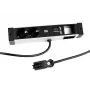 Bachmann DESK Rail pistorasialista 2 Schuko-pistorasialla ja 2 USB-latausliitännällä, 2 m kaapeli, hopea/musta