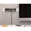 Bachmann DESK Rail pistorasialista 2 Schuko-pistorasialla ja 2 USB-latausliitännällä, 2 m kaapeli, hopea/musta