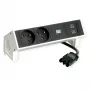 Bachmann DESK2 2x UTE 1x USB A/C 22W 0,2m RAL9010 - pöytäpistorasialista