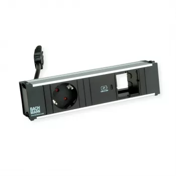 Bachmann CONI pöytävirtamoduuli - 1x Schuko-pistorasia, 1x USB-C 22W PD, tulo GST18i3, musta