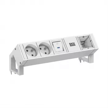 Bachmann DESK2 valkoinen 2x UTE 1x Kytkin 1x CM 0,2m RAL9010