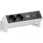 Bachmann DESK2 2x Schuko USB-C 45W 0,2m puhtaanvalkoinen RAL9010 pöytävirta moduuli