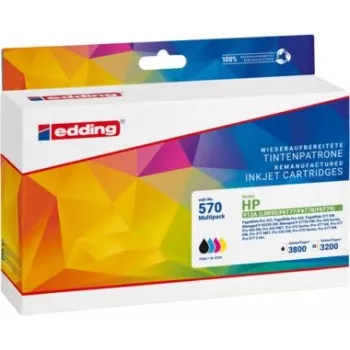 EDDING mustepatruuna 18-570 yhteensopiva HP 913A musta/syaani/magenta/keltainen 4 kpl:n pakkaus