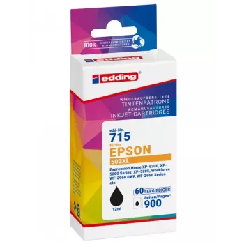 EDDING yhteensopiva mustesuihkukasetti musta Epson 503XL T09R1 (18-715)