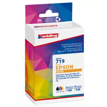 Edding yhteensopivat mustesuihkukasetit yhdistelmäpaketti korvaa Epson 503XL T09R1 musta, syaani, magenta, keltainen (4 kpl:n pakkaus) suuri tuotto