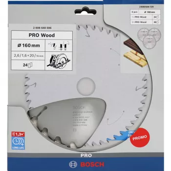 BOSCH POWERTOOLS PRO puunpyörösahanterä 160 mm (3 kpl:n edullinen pakkaus)