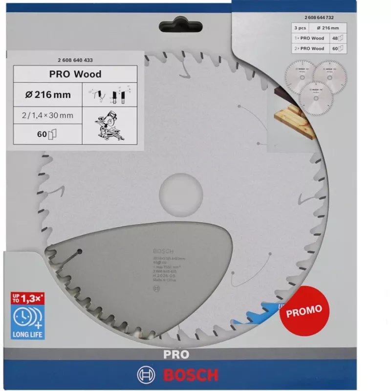 BOSCH POWERTOOLS PRO Wood pyörösahanterä 216 mm (3 kpl:n tarjouspakkaus)