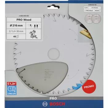 BOSCH POWERTOOLS PRO puunpyörösahanterä 216 mm (2 kpl:n tarjouspakkaus)