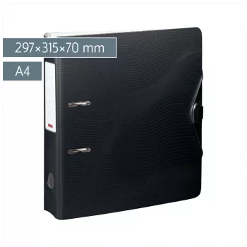 BRUNNEN WAVE Hebelaktenordner Onyx Black muovi 7,0 cm DIN A4