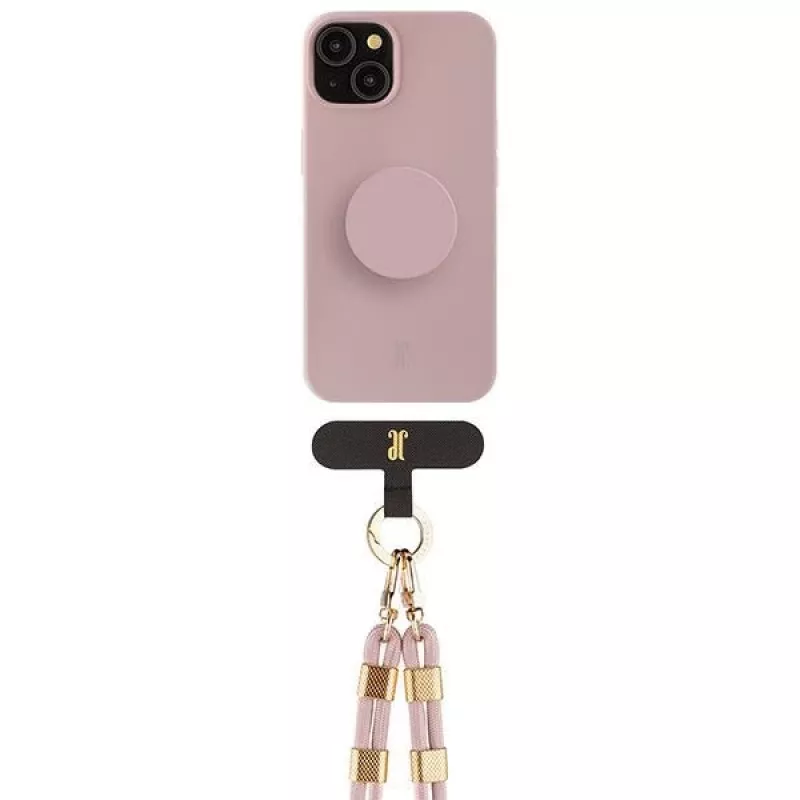 Just Elegance 3-in-1 PopGrip kotelo Apple iPhone 15 6,1 tuuman näyttö - vaaleanpunainen (30494)