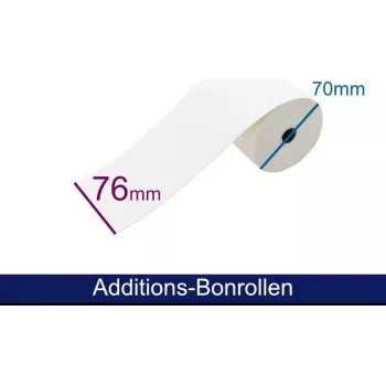 ARTDEV 2-kerroksinen hiilettömiä paperirulla 76 mm x 25 m valkoinen/keltainen neulaprintterille