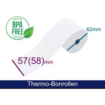 ARTDEV lämpörulla - 57x58x12 mm, 50 m, valkoinen