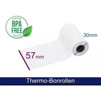 ARTDEV lämpörulla - 57x30x12 mm B/D max./K suoraveloituksen teksti valkoinen 9 m
