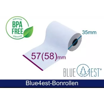 ARTDEV lämpörulla - 57x35x12 mm B/D max./K valkoinen 14 m Blue4est Blue Eco Paper kanssa