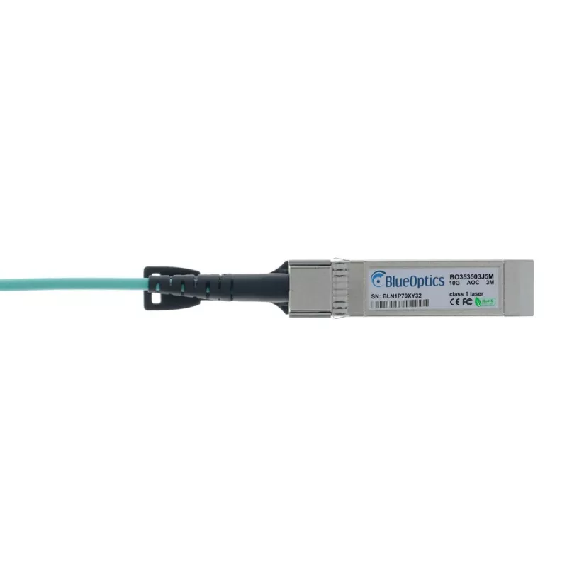 BlueOptics AOC SFP+ Active Optical Cable 10 m yhteensopiva Synology SFP-AOC-10G-10M kanssa