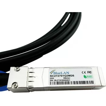 BlueOptics yhteensopiva Amphenol NDCCGF-0003 BlueLAN 25GBASE-CR passiivinen SFP28–SFP28 Direct Attach -kaapeli, 2 m, AWG30