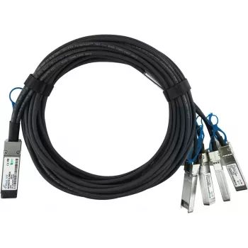 BlueOptics MikroTik XQ+BC0002-XS+ -yhteensopiva BlueLAN QSFP28 Breakout Direct Attach Cable (DAC) - passiivinen 100 Gigabit 4x25 Gigabit:iin twinaxial-kupari, QSFP28 4xSFP28:aan, 0,5 m