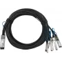 BlueOptics MCP7F00-A002-BL QSFP28–4x SFP28 passiivinen Direct Attach Copper Breakout -kaapeli, 2 m, musta