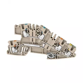 Weidmüller AITB 2.5 BB N-L-PE asennusliitin, 3-napainen, ruuviliitäntä, 2,5 mm², DIN-kisko, tummanbeige
