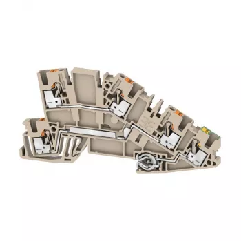 Weidmüller AITB 2.5 L-L-PE asennusliitin, 2,5 mm², PUSH IN, beige, DIN-kisko
