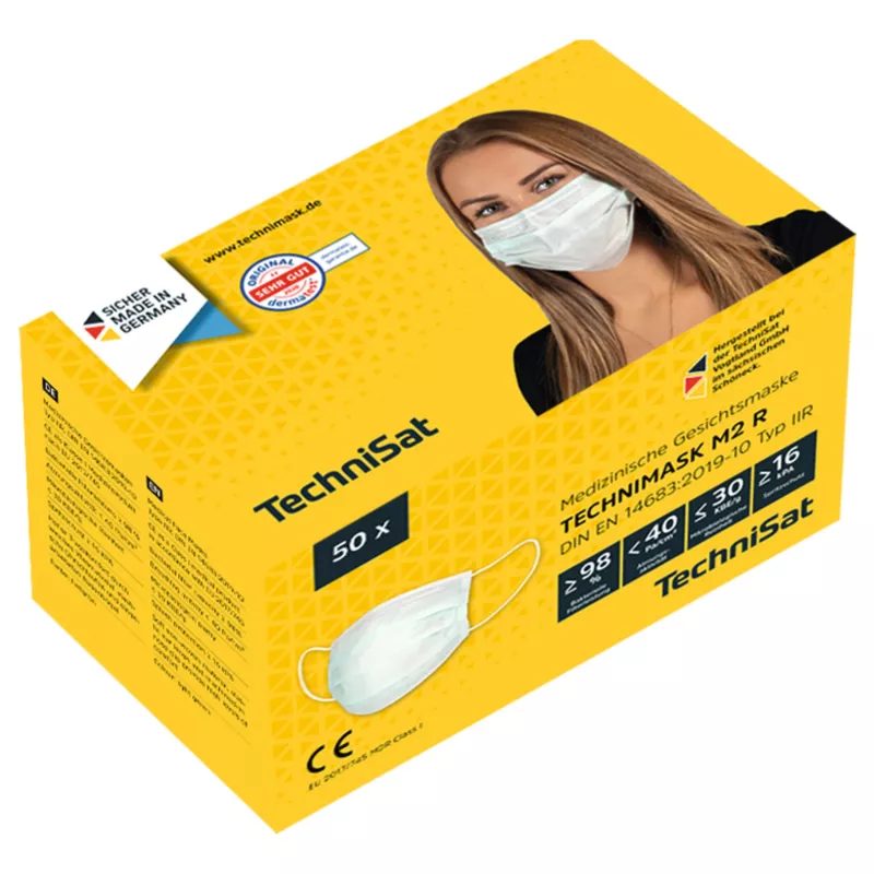 TECHNIMASK M2 R lääketieteellinen kasvomaski tyyppi IIR, 50 kpl:n pakkaus, sininen