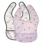 Lassig vedenpitävä ruokalappusarja 6m+ Happy Rascals Heart Lavender