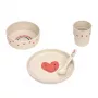 Lassig Happy Rascals Heart Lavender 5-osainen lasten astiasetti
