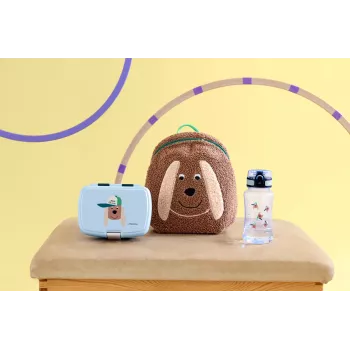 LASSIG Tritan-juomapullo 420 ml Tiny Team Dog minttu/sininen
