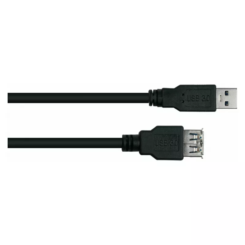 Kabelmeister Alcasa UK30P-ASA-010S USB 3.2 Gen 1 jatkojohto, USB-A uros USB-A naaras, 1 m, musta