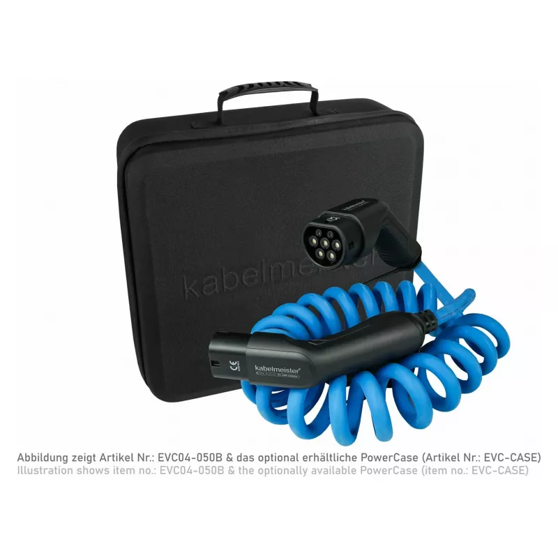 KABELMEISTER Mode 3 Type 2 EV-latauskaapeli 11 kW 16 A 3-vaiheinen spiraalikaapeli 5 m musta