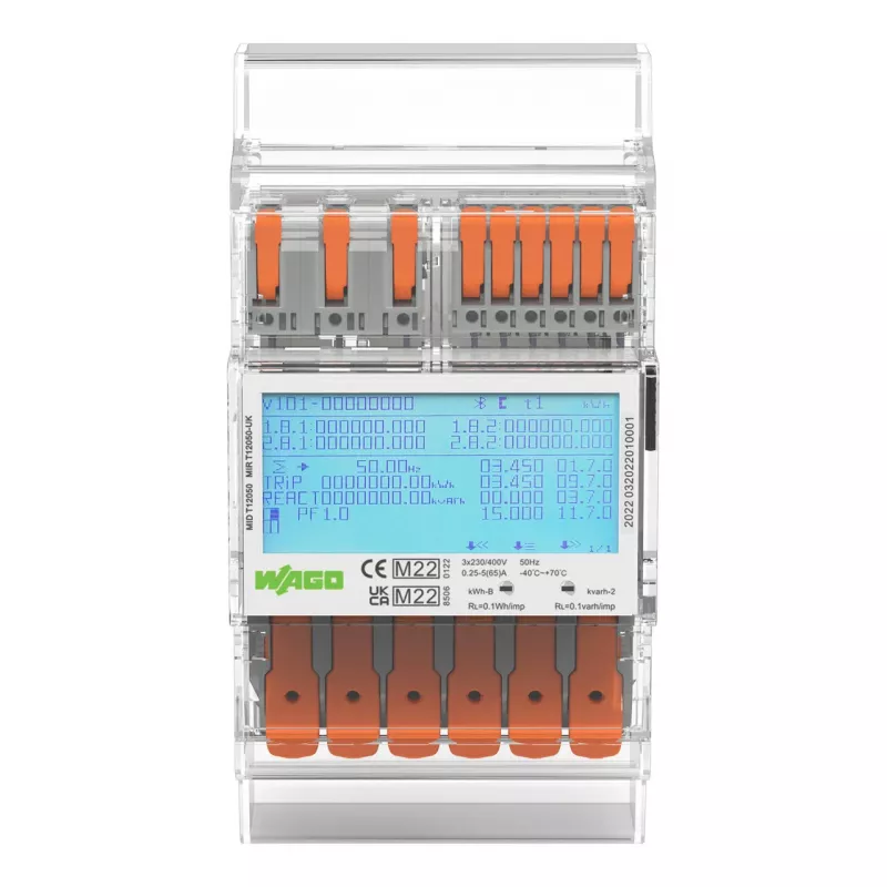 WAGO 879-3000 4PU kolmivaiheinen energiamittari digitaalinen 65 A MID-yhteensopiva 1 kpl