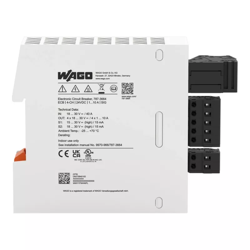 WAGO 787-3664 elektroninen johdonsuojakatkaisija 4-kanava 24 V DC