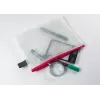 Foldersys B6 vetoketjupussi läpinäkyvä PVC asiakirjatasku
