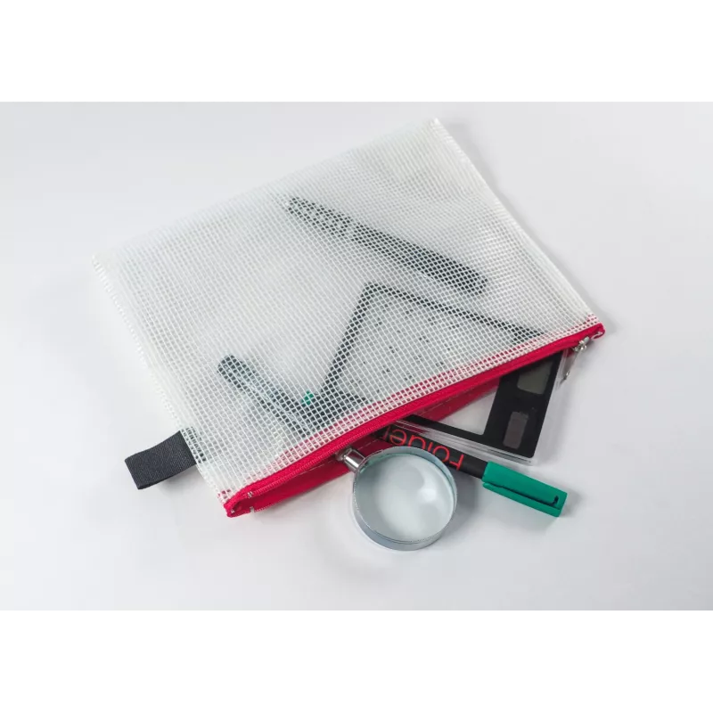 Foldersys B6 vetoketjupussi läpinäkyvä PVC asiakirjatasku
