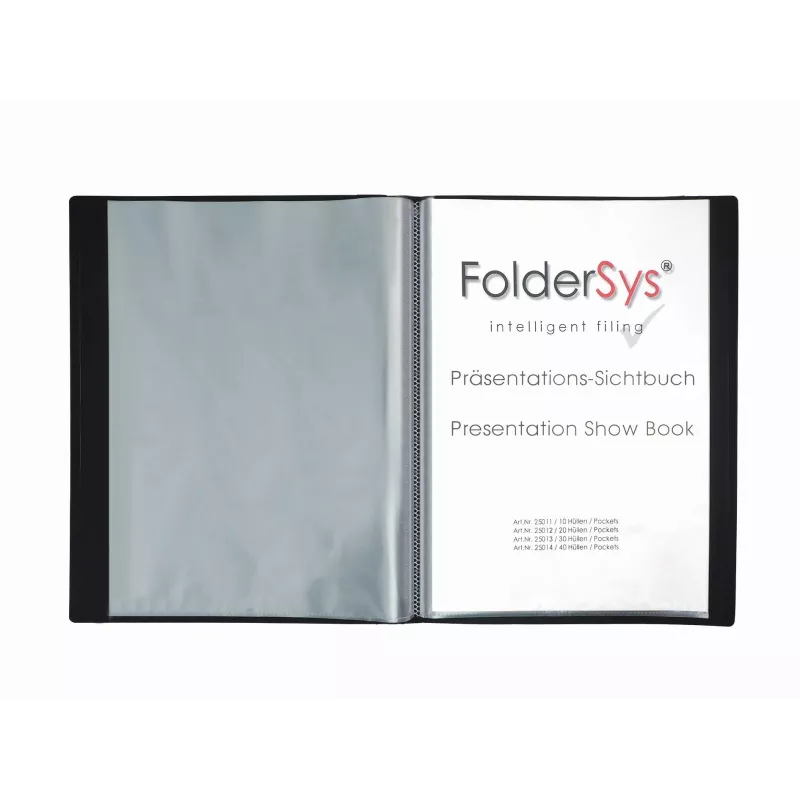 FolderSys näyttökansio A4 musta 10 taskua