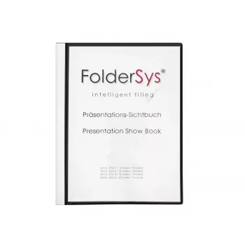 Foldersys näyttökansio A4 musta 40 taskua