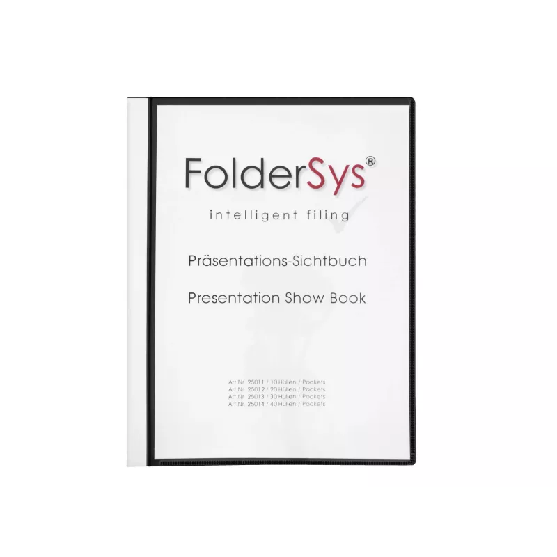 Foldersys näyttökansio A4 musta 40 taskua
