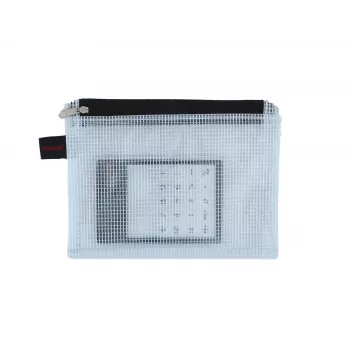 FolderSys A6 vetoketjupussi läpinäkyvä PVC