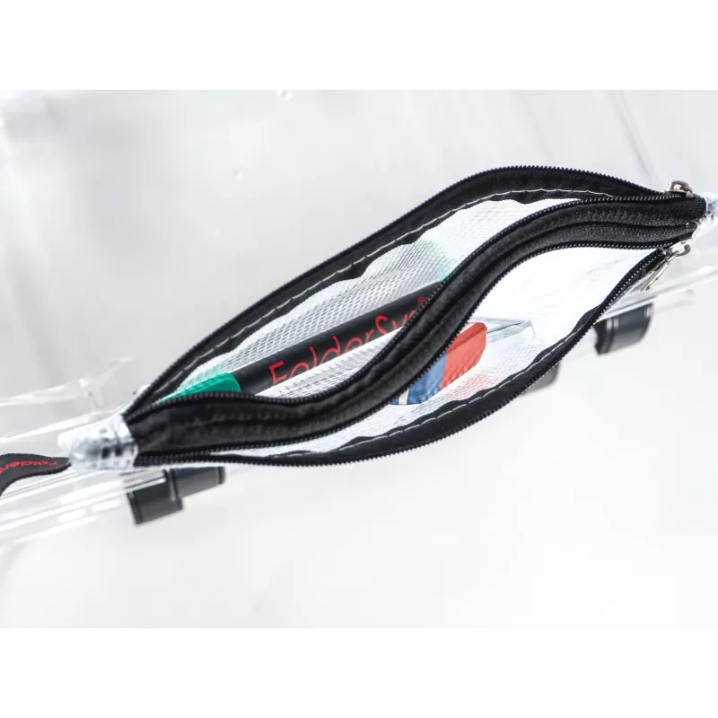 FolderSys A6 vetoketjupussi läpinäkyvä PVC