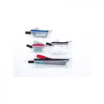 FolderSys 4 vetoketjupussin sarja 1x 170x40 mm harmaa 3x 80x55 mm musta/harmaa